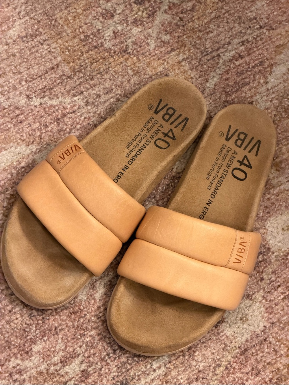 VIBA Tan Padded Slide Sandals - Women's - Picture 12 of 12